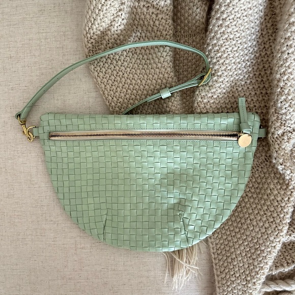 Clare V Grande Fanny in Mist Woven Checker NEW - Picture 9 of 11